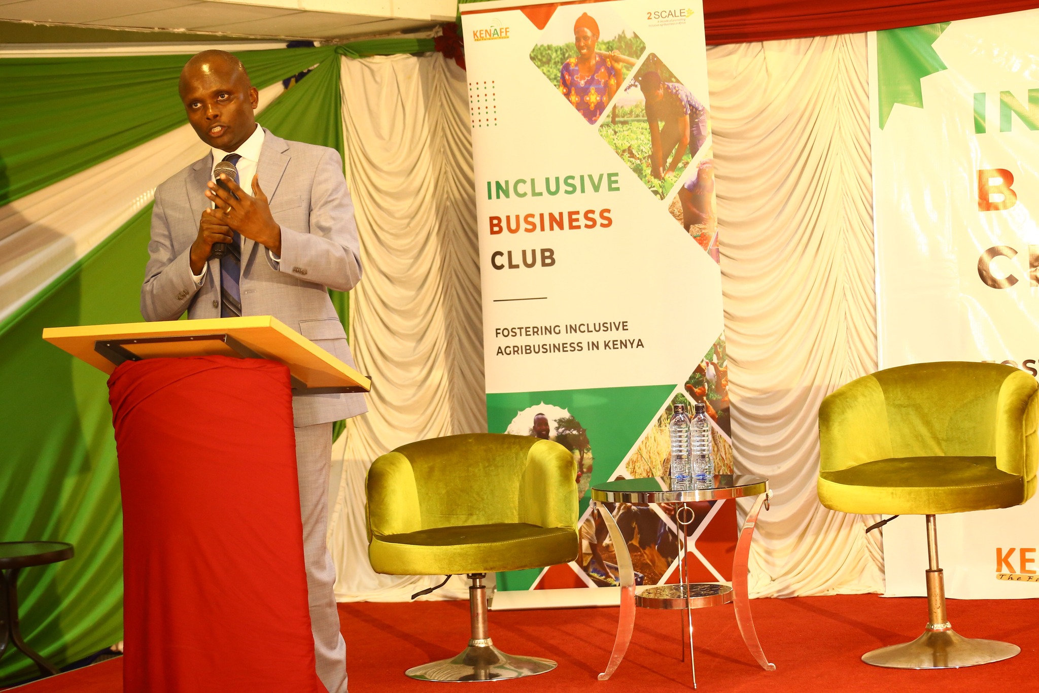 KENAFF Chief Executive Officer, Dr. Daniel M. M'Mailutha giving his address at the launch of Inclusive Business Club at the FCC on Tuesday, 29 Aug, 2023. 